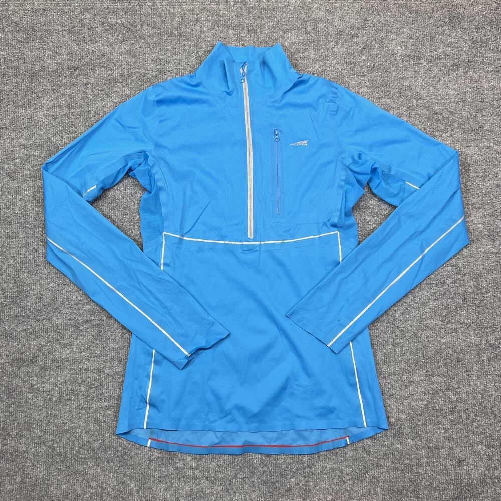 Altra Jacket Womens Small Blue 1/2 Zip Running Windbreaker Reflective Shell